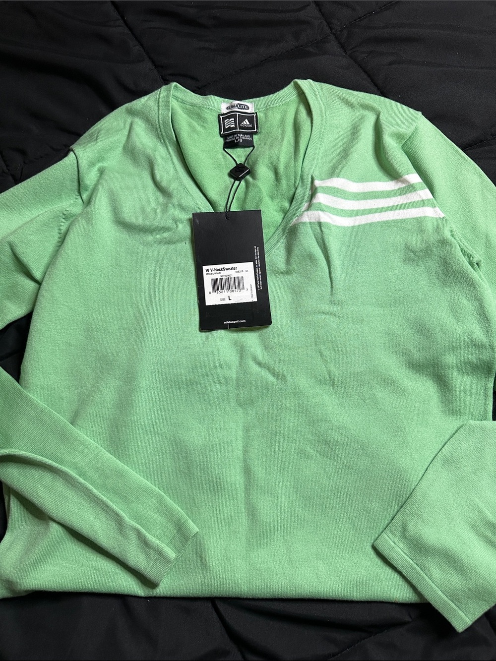 adidas Mint Green V-Neck Golf Sweater